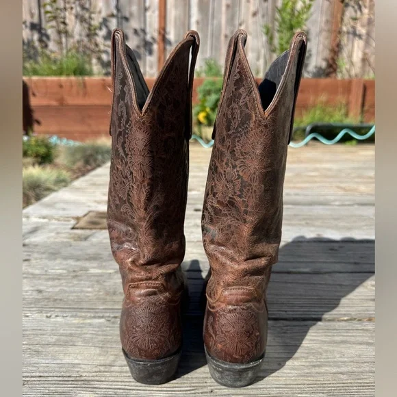 Women's Paisley Etched Leather Pointed Toe Western Cowboy Boot Old Gringo - Picture 5 of 9